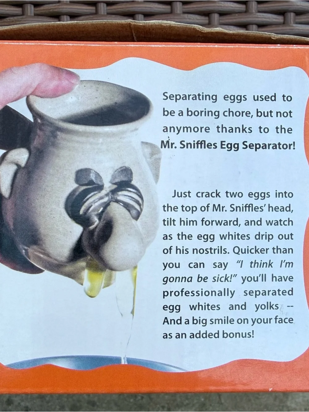 Mr. Sniffles Egg Separator - White Ceramic